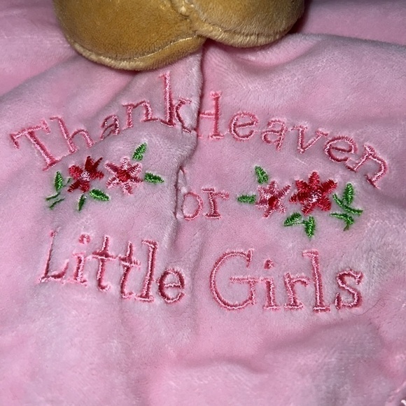 Baby Starters Bear Lovey Thank Heaven For Little Girls Security Blanket Satin - Picture 3 of 4